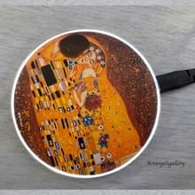 天使畫廊/台灣製15W手機極速無線充電盤/經典畫作-吻