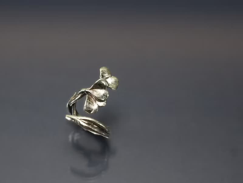 植物系列-銀杏纏繞925銀戒