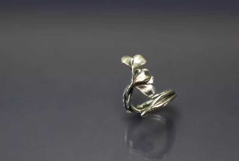 植物系列-銀杏纏繞925銀戒