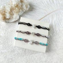 閃靈鑽。拉長石。南美巴西蠟線編織手鍊