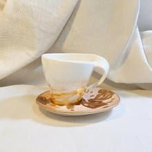 秋色山嵐:流線手把設計咖啡杯/酒精墨水