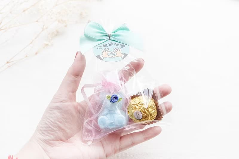 父親節禮物 贈品 泰迪熊香皂+金莎巧克力小禮物包 實用禮物 驚喜