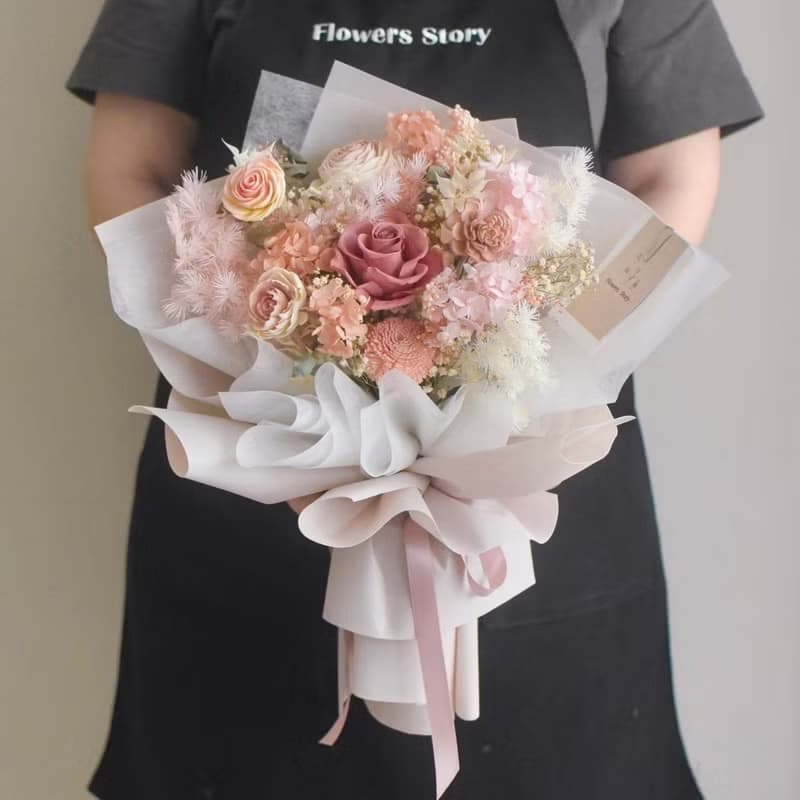 /粉色夢幻花束/情人節 七夕 教師節 生日花束 畢業季 禮物 紀念日