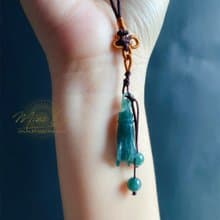 夏日 祈願 天然翡翠 手工雕刻 佛手 保平安 禮物 手機掛 長輩禮