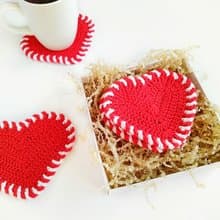 Valentines Day present, Give mom cute gift, Heart coasters, Handmade Valentines