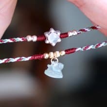 高冰種翡翠手繩 天然緬甸翡翠A貨 蛋面 鹿 手鍊 聖誕禮物 翡翠