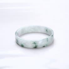 雲嵐 | 糯冰種 / 墨綠飄花 / 方鐲 / 手圍16.8 | 天然A貨翡翠玉鐲