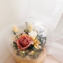 LED 永生花 玻璃罩 永生玫瑰花 乾燥花 紀念日禮物 夜燈 祝賀禮物