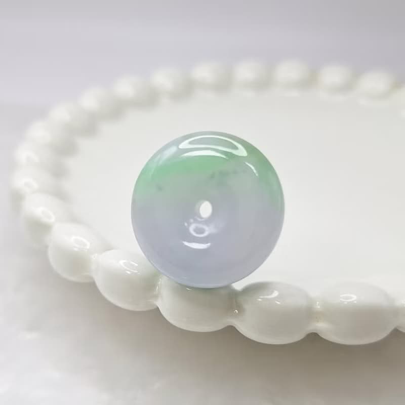 冰感春彩金絲綠平安扣吊墜 |天然緬甸玉A貨翡翠