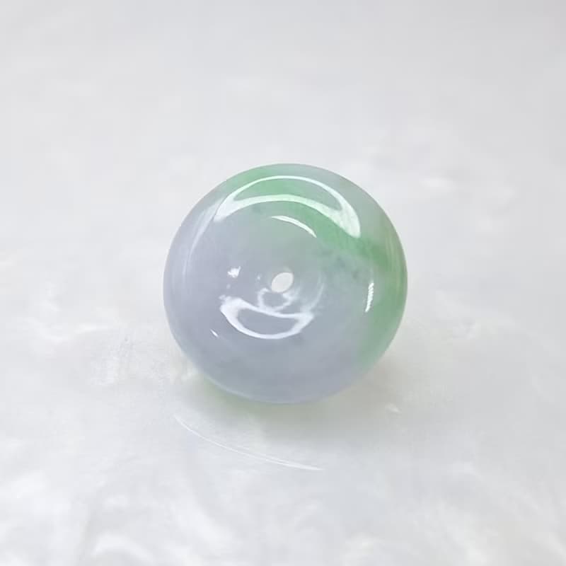 冰感春彩金絲綠平安扣吊墜 |天然緬甸玉A貨翡翠