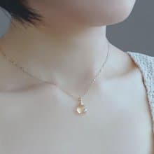 小巧心形切割 淺透黃水晶 14K GF 包金裸感項鍊 鎖骨鍊 | 透明感
