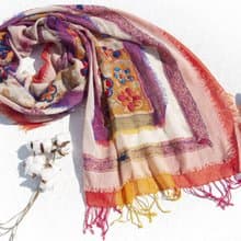 Pashmina刺繡羊毛披肩/針織圍巾/刺繡圍巾/羊絨披巾/喀什米爾Cashmere 圍巾羊毛 毛線圍巾克什米爾圍巾-花
