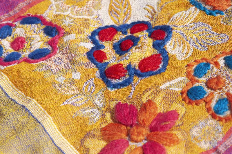 Pashmina刺繡羊毛披肩/針織圍巾/刺繡圍巾/羊絨披巾/喀什米爾Cashmere 圍巾羊毛 毛線圍巾克什米爾圍巾-花