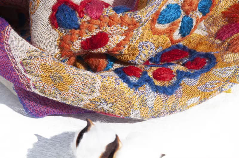 Pashmina刺繡羊毛披肩/針織圍巾/刺繡圍巾/羊絨披巾/喀什米爾Cashmere 圍巾羊毛 毛線圍巾克什米爾圍巾-花