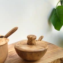 橄欖木調味罐 – 矮款