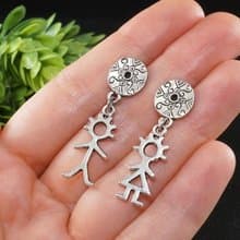 Silver Ethnic Boho Man and Woman Boy and Girl Mismatched Mono Earrings Jewelry