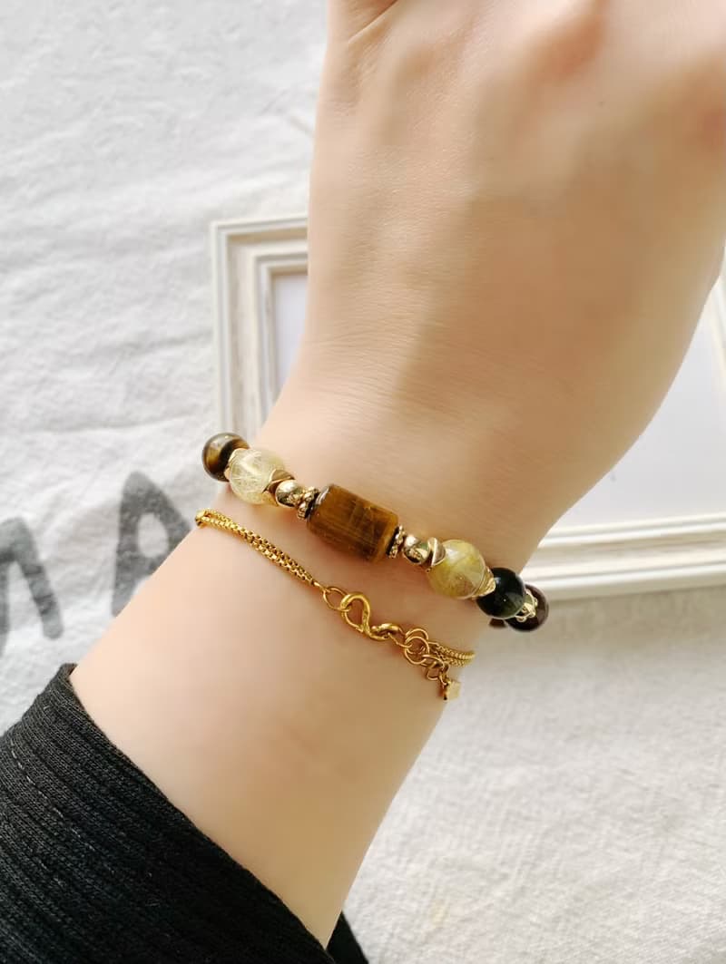 鈦晶/紅虎眼石/黃虎眼石/藍虎眼石 手作設計款能量水晶手鍊