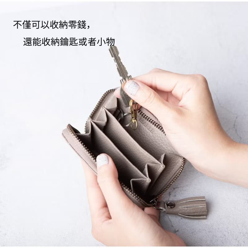 迷你短夾 零錢包 鑰匙 便攜 卡片 收納力強 輕薄 分類零錢 黑色