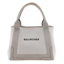 【日本直送】バレンシアガ BALENCIAGA ネイビーカバスS トートバッグ 339933 キャンバス ライトグレー ユニセックス【中古】