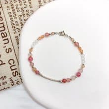 【真愛棲息的桃花源】 碧璽 白水晶 太陽石 水晶手鍊 手鍊 手鏈