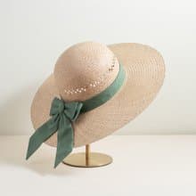 寬簷淑女帽/藺草編織/可調帽圍