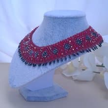 Crystal Collar Necklace Elegant Lace Necklace Handmade Jewelry Beaded Choker