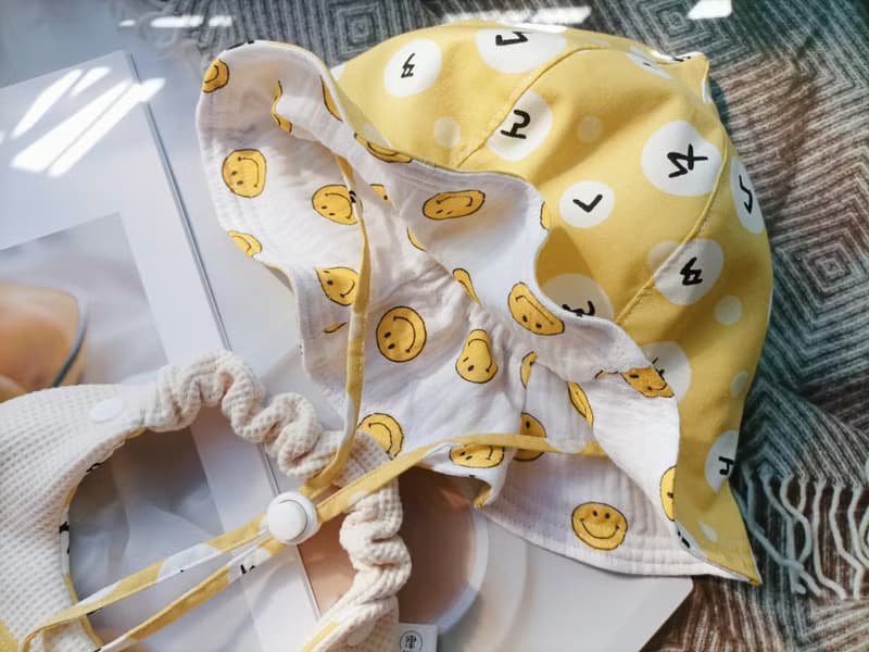 津Handmade 彌月禮盒2件組/栗子遮陽帽/圍兜兜/注音符號印花