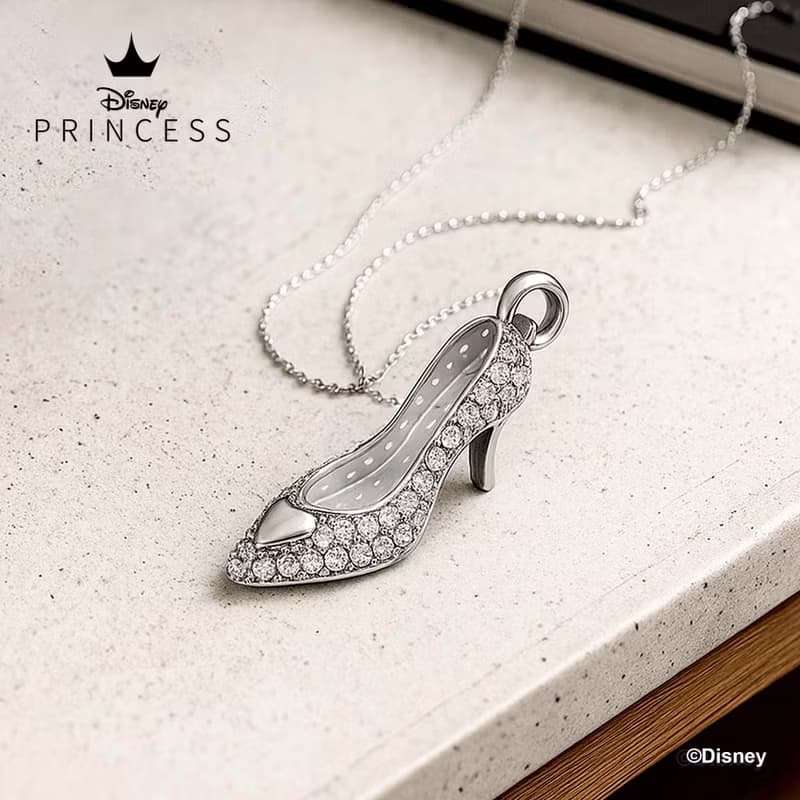 迪士尼公主系列 Cinderella 灰姑娘 閃石純銀吊墜項鍊