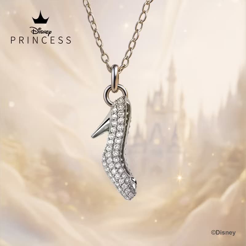 迪士尼公主系列 Cinderella 灰姑娘 閃石純銀吊墜項鍊