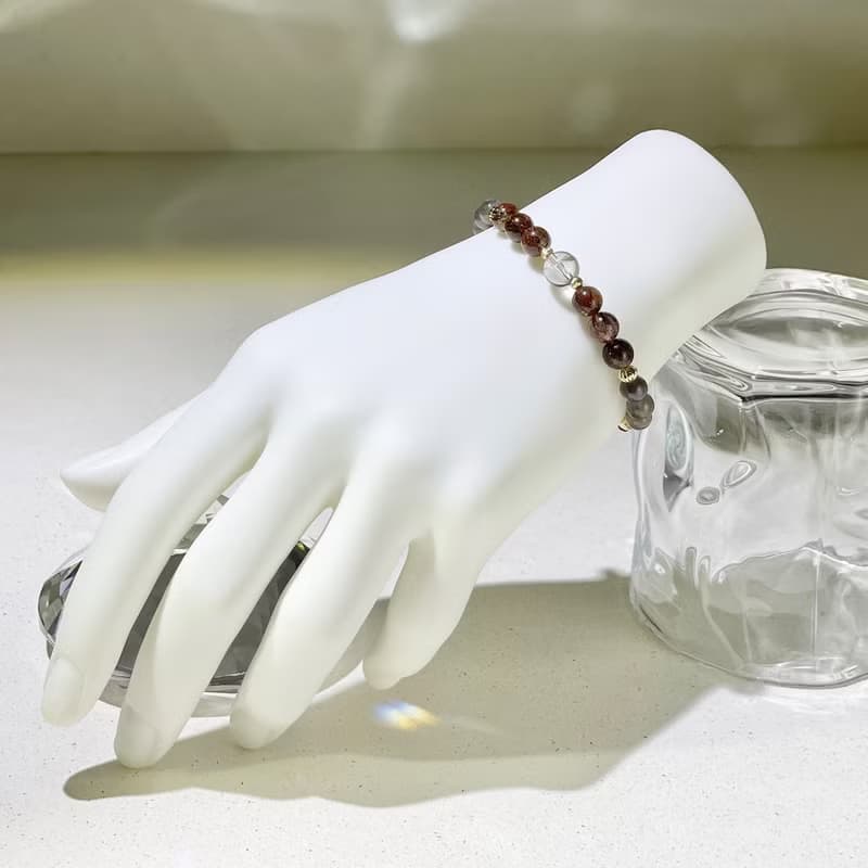 日常 茶晶阿賽斯特萊|黑金骨幹|黑金超|黑尖晶|水晶手鍊A22-3