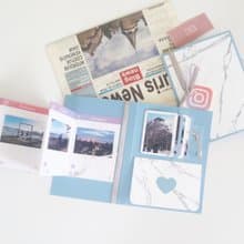 現貨 / 天空藍IG大理石機關對折卡片書 - 手工卡片 情人節 手工書