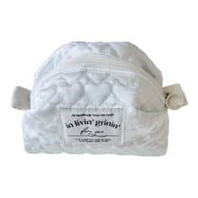 heart quilting pouch M_white pearl