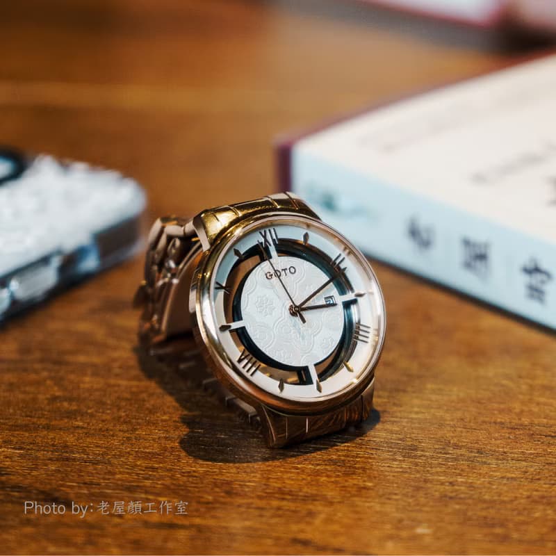 GOTO-懷舊系列-壓花玻璃-海棠花-男-莫蘭迪白