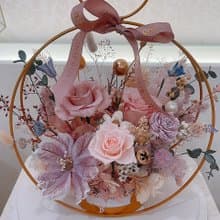 金色圓形永生花禮/開幕/新居落成/擺飾/藝朵花坊