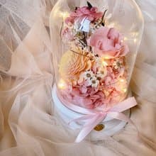 粉橘花天使 日本永生花燈藍芽音響 生日禮物 情人節禮物