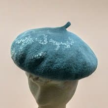 絲光美麗諾羊毛貝蕾帽 -  霧影雷光