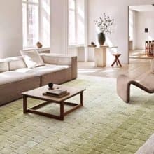 法式風 手作 紐西蘭羊毛地毯 秋綠 客廳臥室 床邊墊 家居裝飾