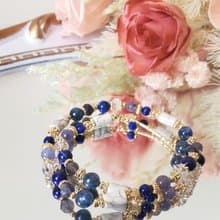 直覺力雙圈款-眉心輪/堇青石/青金石/藍晶石/坦桑石/水晶手鍊