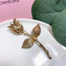 【西洋古董飾品】手工雕塑立體玫瑰花瓣 細緻褶皺紋路 花胸針胸章