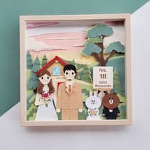 Special custom papercut frame : wedding day theme.