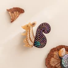 Tiny Little Squirrel, Mother-of-pearl Brooch