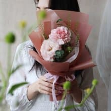 粉康乃馨 桔梗 小品鮮花束 2025母親節