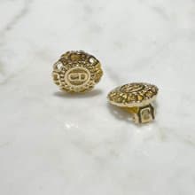 Dior極美品中古vintage稀有CD環形金色耳夾 情人節禮物絨面首飾盒