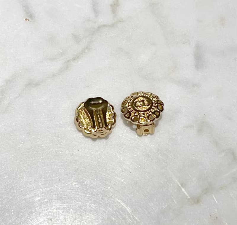 Dior極美品中古vintage稀有CD環形金色耳夾 情人節禮物絨面首飾盒