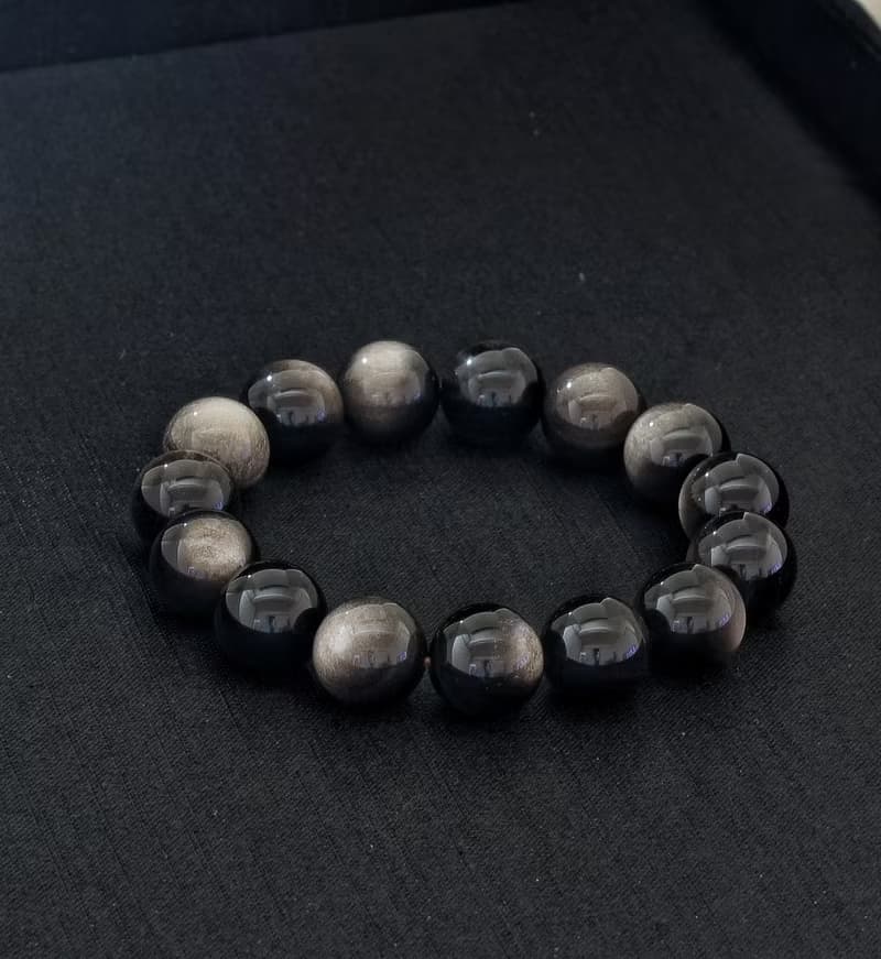 銀曜石 14mm 水晶手鍊 ( HKA8054 )