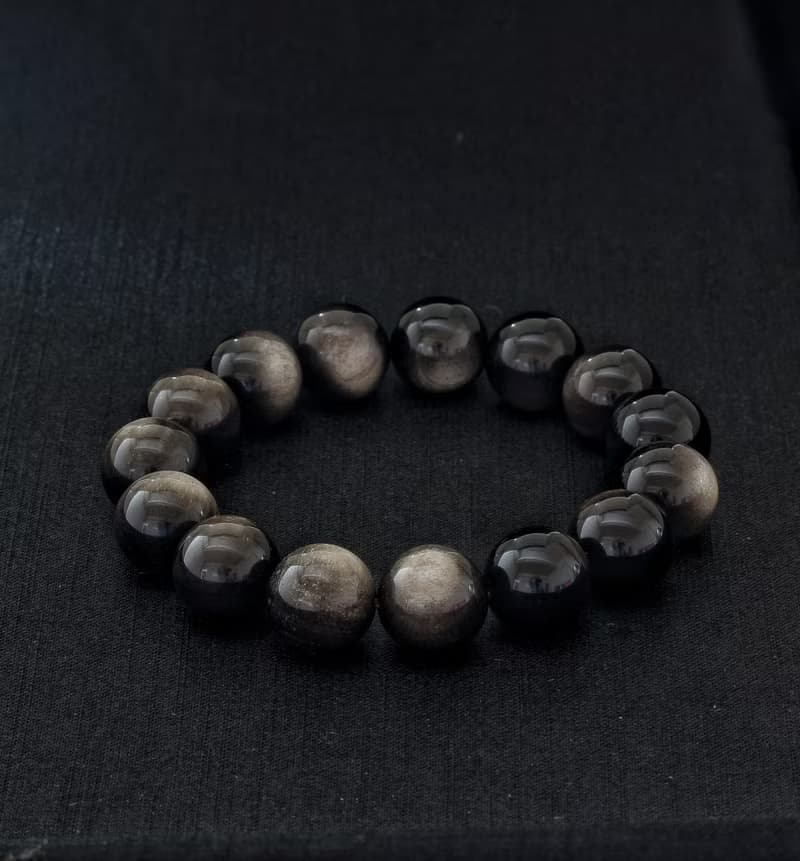 銀曜石 14mm 水晶手鍊 ( HKA8054 )