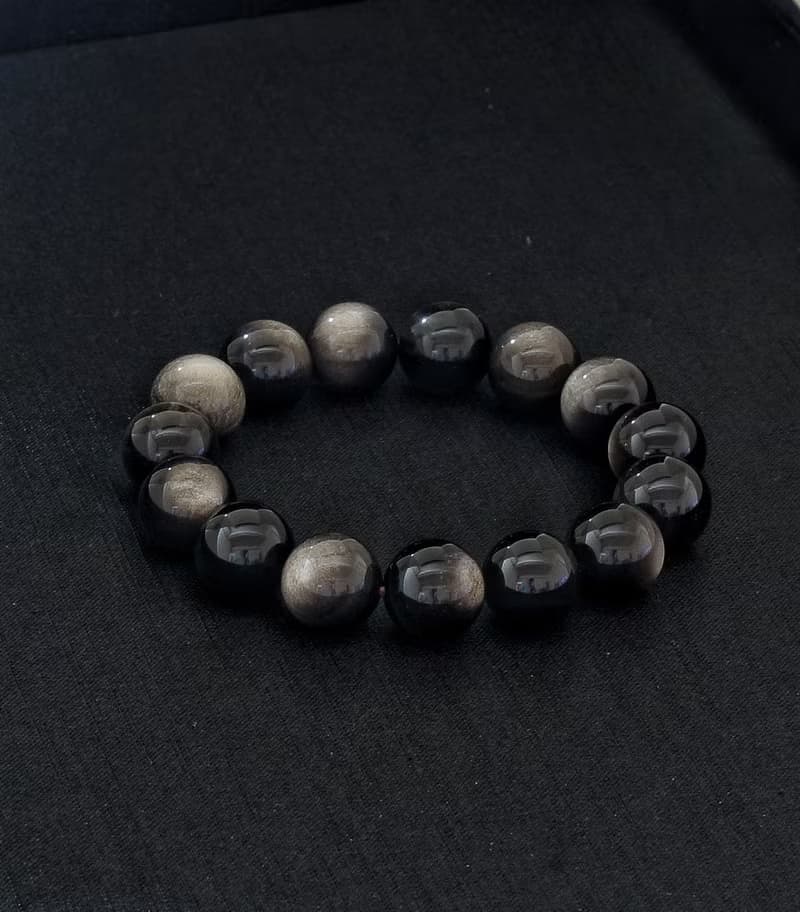 銀曜石 14mm 水晶手鍊 ( HKA8054 )