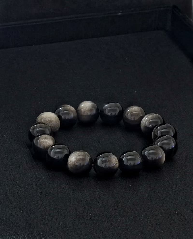 銀曜石 14mm 水晶手鍊 ( HKA8054 )