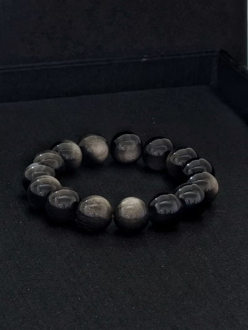 銀曜石 14mm 水晶手鍊 ( HKA8054 )