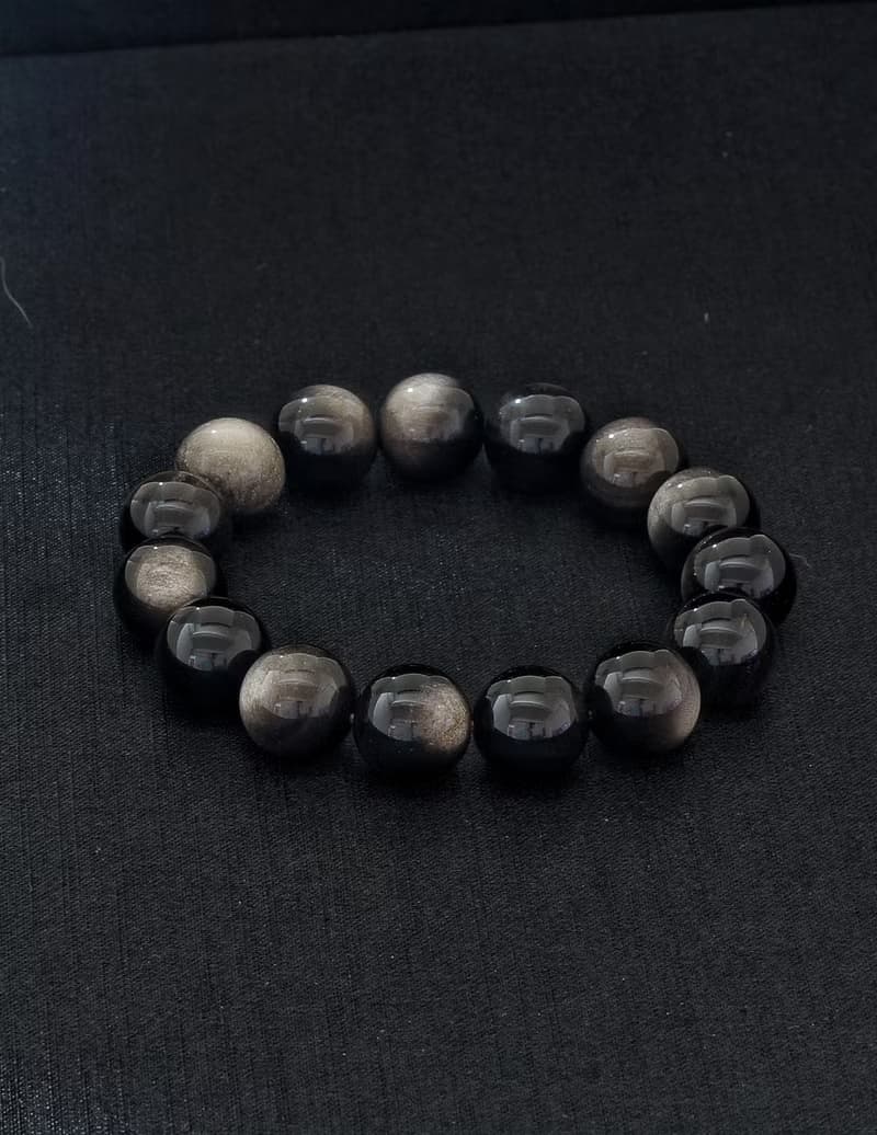 銀曜石 14mm 水晶手鍊 ( HKA8054 )